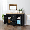 Kitchen Buffet Sideboard with Adjustable Shelves, Dining Sideboard Buffet Cabinet with 3 Storage Drawers, Black