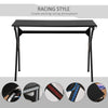 43" Racing Style Gaming Desk with Multi-Colored K Steel Frame Design and Headset Side Hook, Black/Multi