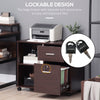 Lateral File Cabinet with Wheels, Mobile Printer Stand with Open Shelves and Drawers for A4 Size Documents, Walunt