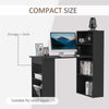 Bookshelf Desk 47" Modern Computer Desk With Bookshelf Office Compact Computer Crafting Hobby Desk Bookcase Black