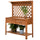 Garden Potting Bench, Outdoor Wooden Workstation Table w/ Metal Screen, Drawer, Hooks, Storage Shelf, and Lattice Back for Patio and Porch