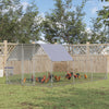 Metal Chicken Coop for 15-18 Chickens, Walk In Chicken Run Chicken Pen Hen House Outdoor with Roof for Yard, 18.7' x 9.2' x 6.4'