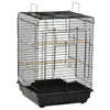 23" Bird Cage Flight Parrot House Cockatiels Playpen with Open Play Top and Feeding Bowl Perch Pet Furniture Black