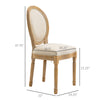 French-Style Upholstered Dining Chairs Set of 2, Armless Accent Side Chairs with Linen-Touch Upholstery, Beige