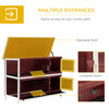 54" 2-Story Rabbit Hutch Bunny Cage With Openable Roof, No Leak Tray and Fun Enclosed Run, Indoor/Outdoor