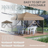 10' x 10' Pop Up Canopy with Sidewalls, Mesh Screen, Easy Up Height Adjustable Party Tent, Oxford Outdoor Event Shelter with Wheeled Bag, Khaki