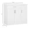 Modern Sideboard Cabinet, Buffet Cabinet with Aluminum Handle, Metal Hinge and Adjustable Shelves for Dining Room, Kitchen, Coffee Bar, White