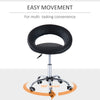 Ergonomic Height Adjustable Hydraulic Rolling Swivel Salon Stool Chair - Black