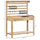 Potting Bench Table, Garden Work Bench, Workstation with Metal Sieve Screen, Removable Sink, Additional Hooks and Baskets for Patio, Natural
