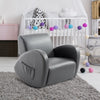 Kids Sofa Rocking Chair with Side Pocket, PU Leather Toddler Armchair for Children, Grey