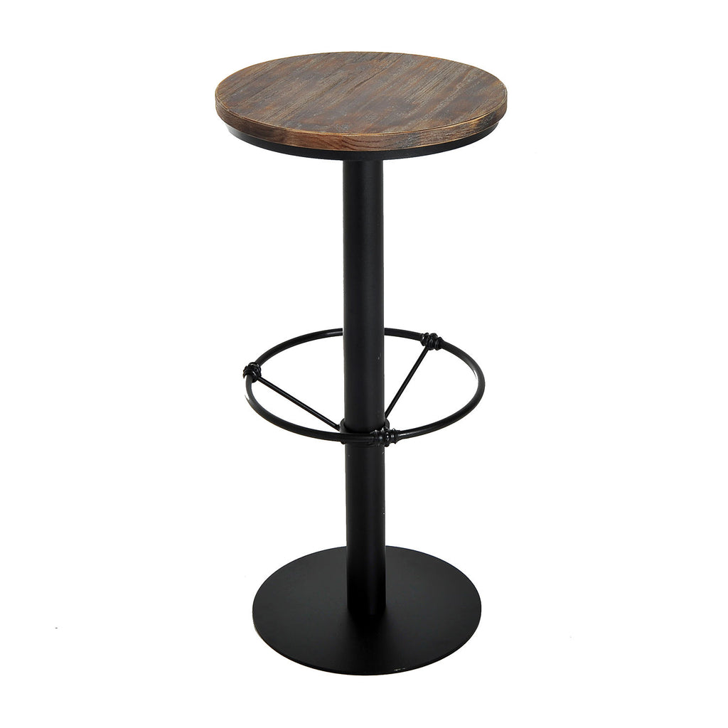41.5" Rustic Bar table Industrial Metal Pine Wood Top Adjustable Standing Pub Table