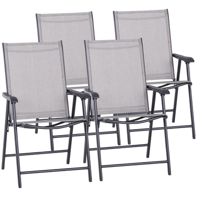 Folding Outdoor Patio Chairs Set of 4 Stackable Portable for Deck, Garden, Camping and Travel
