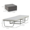 2 In 1 Sofa Bed, Convertible Guest Sleeper Bed with Thick Padded Sponge and Storage Box for Bedroom Living Room, Grey