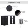 47" Modern Home Office Computer Workstation Desk with 3-Tier Shelves 3 Storage Drawers - Black