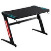 Gaming Desk, Z-Shaped Computer Desk with Protective Corner Cover, Cup Holder and Headphone Hook, Cable Management Holes, Gaming Table, Black
