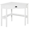 Corner Desk, Triangle Computer Desk with Drawer and Storage Shelves for Small Spaces, Home Office Workstation, White