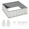 3x3ft Metal Raised Garden Bed, Steel Planter Box, No Bottom w/ A Pairs of Glove for Backyard, Patio to Grow Vegetables, Herbs, White