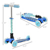 Kid's Adjustable Kick Scooter w/ Foldable 3 Wheel Design & Flashing LED Lights