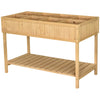 Raised Wooden Garden Bed Grid Planter Stand with 8 Slots Perfect for Limited Garden Space to Grow Herbs Veggies and Flowers