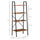 Vintage Ladder Book Shelf 4-Tier Storage Rack Accent Bathroom Living Room, Black/Vintage wood