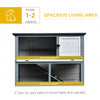 43" L Wooden Rabbit Hutch Bunny Cage Small Animal House Enclosure with Ramp, Removable Tray and Weatherproof Roof for Outdoor, Grey