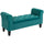 Button-Tufted Storage Ottoman Bench, Upholstered Bed Bench with Rolled Armrests for Bedroom, Living Room or Hallway, Green