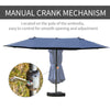 Patio Umbrella 15' Steel Rectangular Outdoor Double Sided Market with base, UV Sun Protection & Easy Crank for Deck Pool Patio, Dark Blue