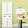 Freestanding Modern Farmhouse 4 Door Kitchen Pantry Cabinet, Storage Cabinet Organizer with 6-Tiers, 1 Drawer and 4 Adjustable Shelves, White