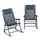 Mesh Outdoor Patio Folding 2-Piece Rocking Chair Set with Ergonomic & Folding Design - Grey