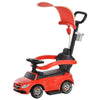 3 in 1 Push Cars for Toddlers Ride on Push Car Stroller Sliding Walking Car with Sun Canopy Horn Sound Safety Bar Cup Holder Ride on Toy for 12-36 Months, Red