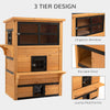 3-Tier Feral Cat House, Outdoor Kitten Condo Shelter with Raised Floor, Asphalt Roof, Escape Door, Jumping Platform, Yellow