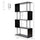 Modern Bookshelf, Decorating Bookshelf, Room Divider Bookcase with 5 Tier Shelves, Steel Tube and Non-Slip Feet, Unique Style Bookcase, Black