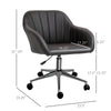 Mid-Back Office Chair PU Leather Swivel Task Armchair with Tub Shape Design for Living Room Home, Brown