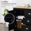 Kitchen Buffet Sideboard with Adjustable Shelves, Dining Sideboard Buffet Cabinet with 3 Storage Drawers, Black