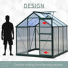 Walk In Greenhouse 6' X 6' X 7' Aluminum Polycarbonate Portable Garden Greenhouse With Rooftop Vent & UV-Resistant Walls Dark Green