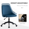Mid-Back Office Chair, Velvet Fabric Swivel Scallop Shape Computer Desk Chair for Home Office or Bedroom, Blue