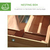 Chicken Coop 75" Wooden Hen House Backyard Chicken Coop with Outdoor Run and Nesting Box - Natural Wood