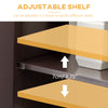 Modern Floor Bathroom Storage Cabinet, Free Standing Cupboard with Drawer and Adjustable Shelf, Living Room Organizer, Small, Brown