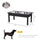 2 Stainless Steel Pet Bowls, 23"L Durable Wooden Heavy Duty Dog Feeding Station - Black