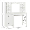 Farmhouse Computer Desk with Hutch and Cabinet, Home office Desk with Storage, for Study, White