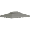 12.8' x 9.5' Gazebo Replacement Canopy, Gazebo Top Cover with Double Vented Roof for Garden Patio Outdoor (TOP ONLY), Light Gray