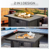 30" 50 000 BTU Outdoor Patio Backyard Gas Fire Pit Table with Beautiful Slate Tabletop & Wicker Design