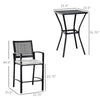 3PCS Patio Bar Set with Soft Cushion, Rattan Wicker Outdoor Furniture Set for Backyards, Lawn, Deck, Poolside