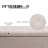 Large 42" Tufted Linen Fabric Ottoman Storage Bench With Soft Close Lid for Living Room, Entryway, or Bedroom, Beige