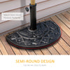 20lbs Half Round Patio Umbrella Base Outdoor Decorative Resin Parasol Stand Holder for Î¦1.5", Î¦1.9" Pole, Lawn, Deck, Garden Use, Bronze