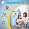 Toy Storage Organizer, Kids Bookshelf, Freestanding Children Bookcase with Cabinet for Toys Clothes Books, Blue