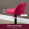 Adjustable Bar Stools Set of 2, Velvet Counter Height Barstool, Upholstered Kitchen Stool with Swivel Seat, Steel Frame, Footrest, â€ŽRed