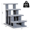 Pet Stairs 25" 4-Step Multi-Level Carpeted Cat Scratching Tree Kitty Activity Center Post Tower Condo Pet Stairs Furniture With Toy Grey