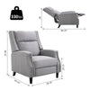 Living Room Chair Recliner Reclining Sofa Chair Padded Seat Lounger with Extendable Footrest and a Linen Fabric Finish for Living Room Grey
