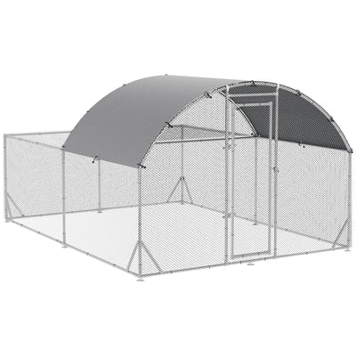 Metal Chicken Coop, Walk-in Chicken Runs for Yard with Water-resistant and Anti-UV Cover, Poultry Cage Outdoor, Ducks Rabbit Enclosure for Backyard, 12.5' x 9.2' x 6.4'